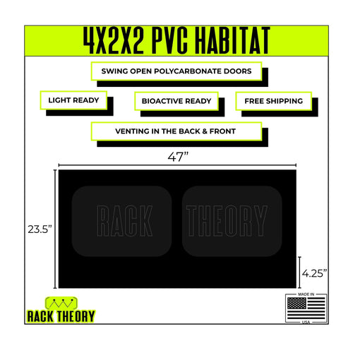 4x2x2 PVC Reptile Habitat with Swing-Open Doors | Rack Theory