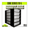 Rack Theory Core 70-5 American-made black PVC snake rack with 5 ARS 70-Series tubs