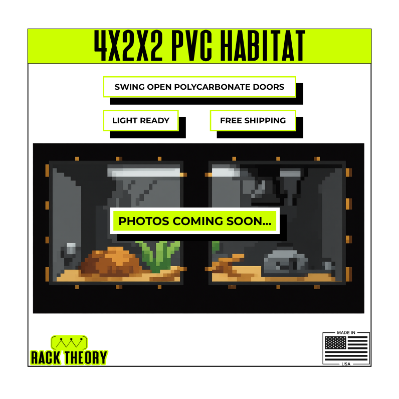 4x2x2 PVC Reptile Habitat with Swing-Open Doors | Rack Theory
