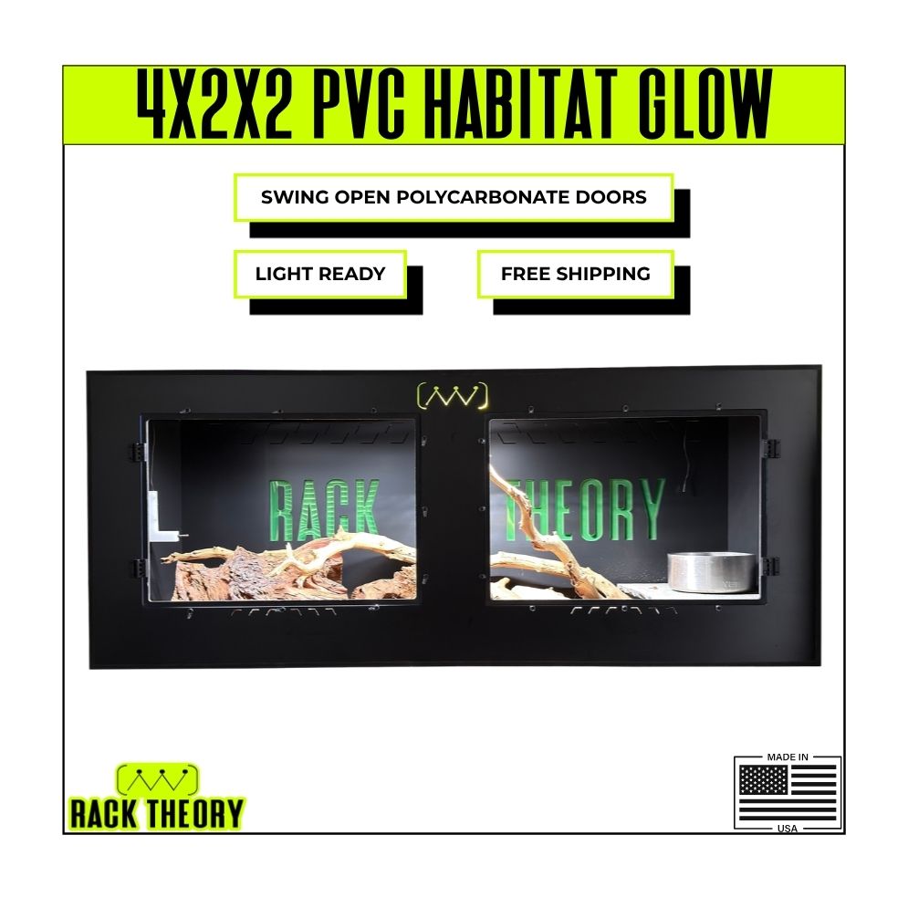 GLOW 4x2x2 PVC Reptile Habitat with Illuminated Logo