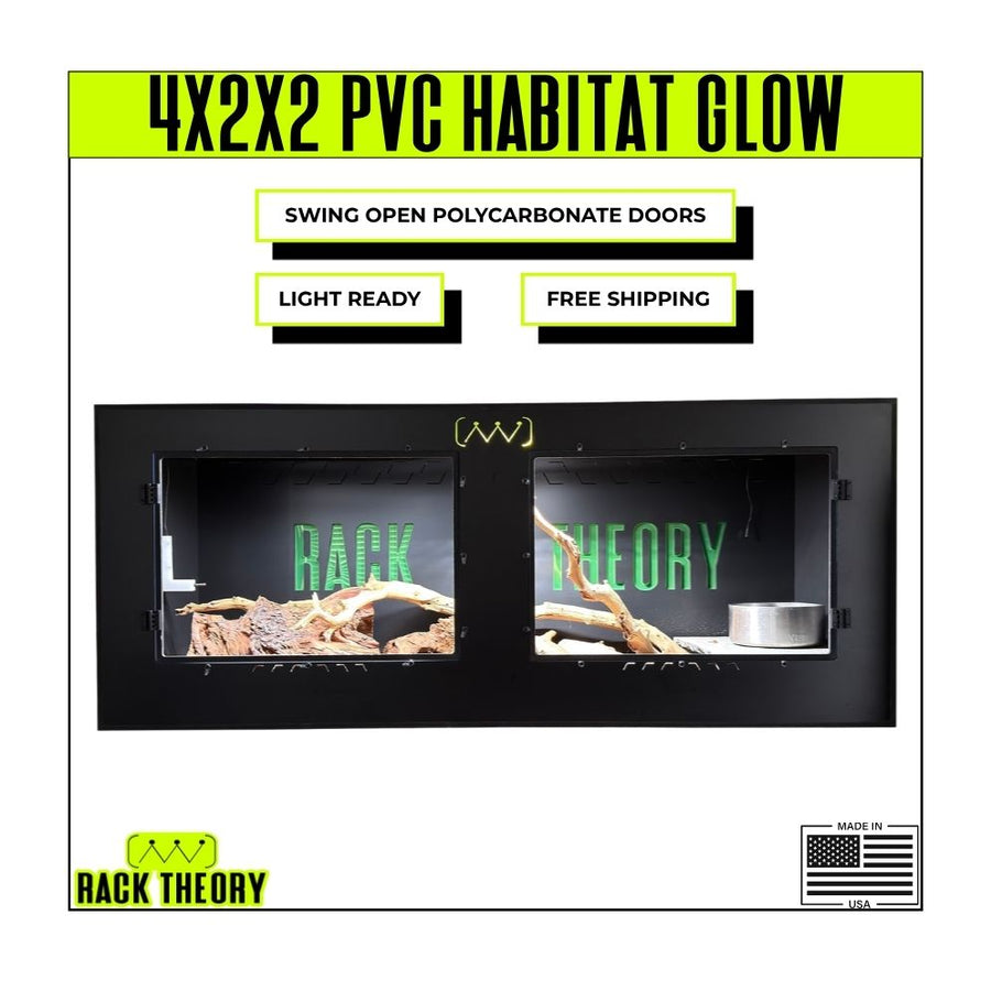 GLOW 4x2x2 PVC Reptile Habitat with Illuminated Logo