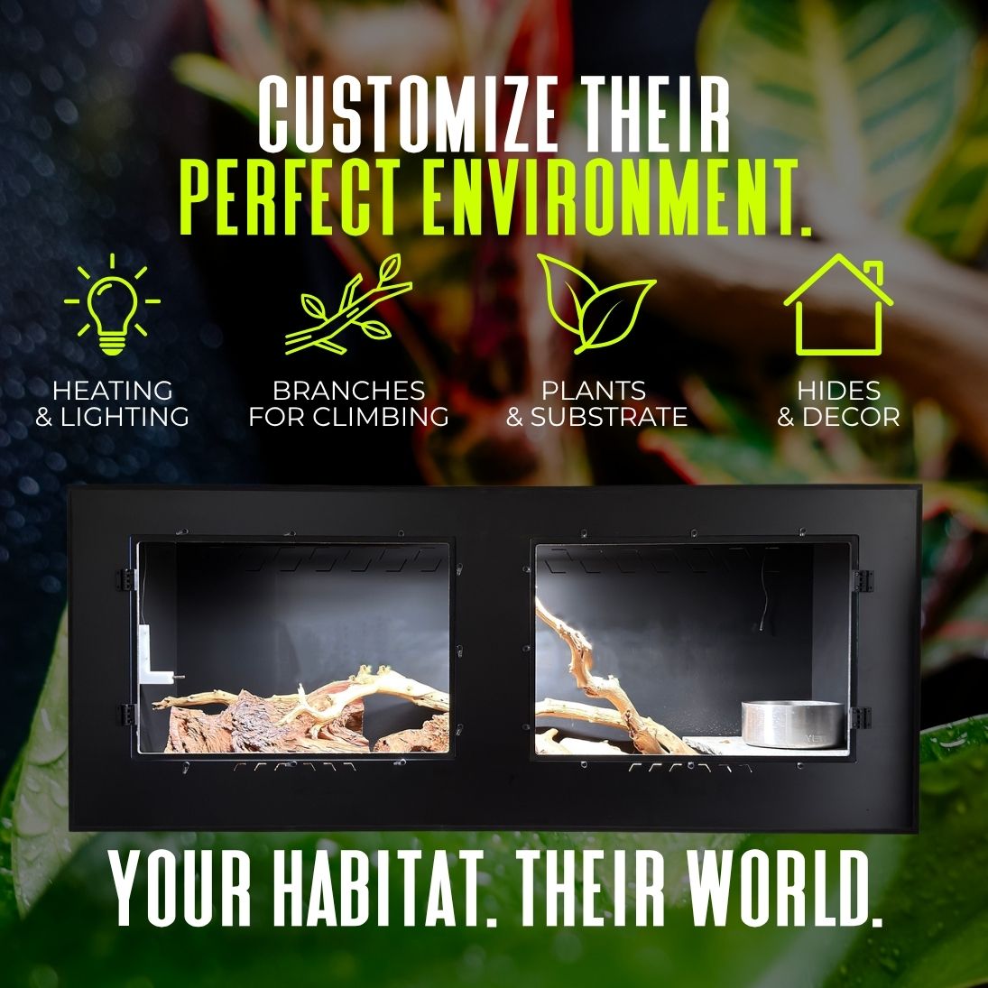 4x2x2 PVC Reptile Habitat with Swing-Open Doors | Rack Theory