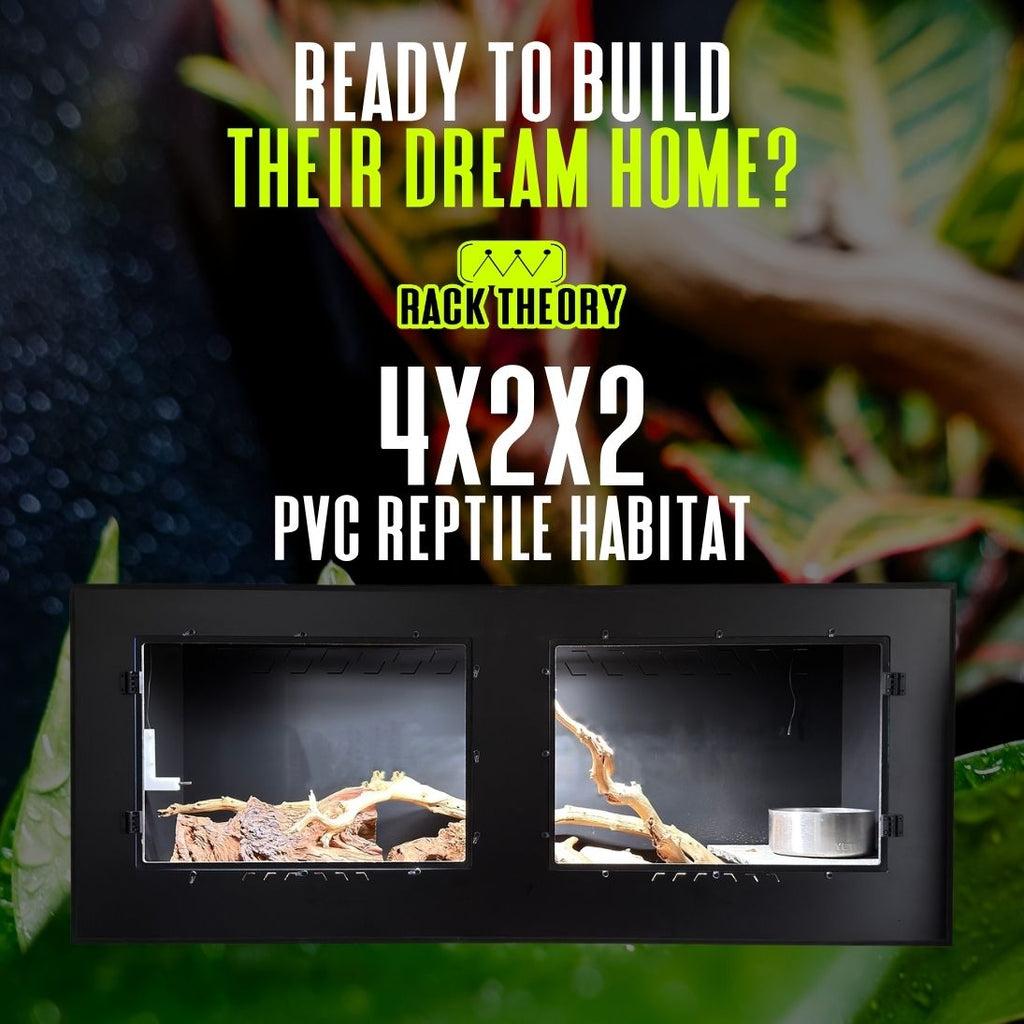 4x2x2 PVC Reptile Habitat with Swing-Open Doors | Rack Theory