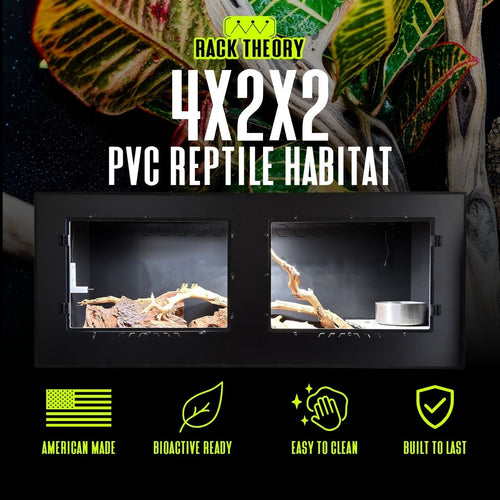 4x2x2 PVC Reptile Habitat with Swing-Open Doors | Rack Theory