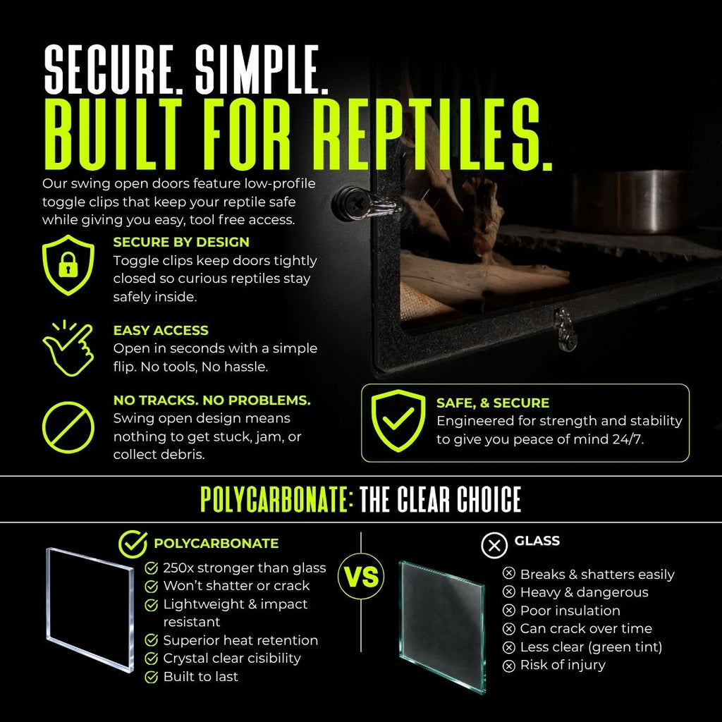 4x2x2 PVC Reptile Habitat with Swing-Open Doors | Rack Theory