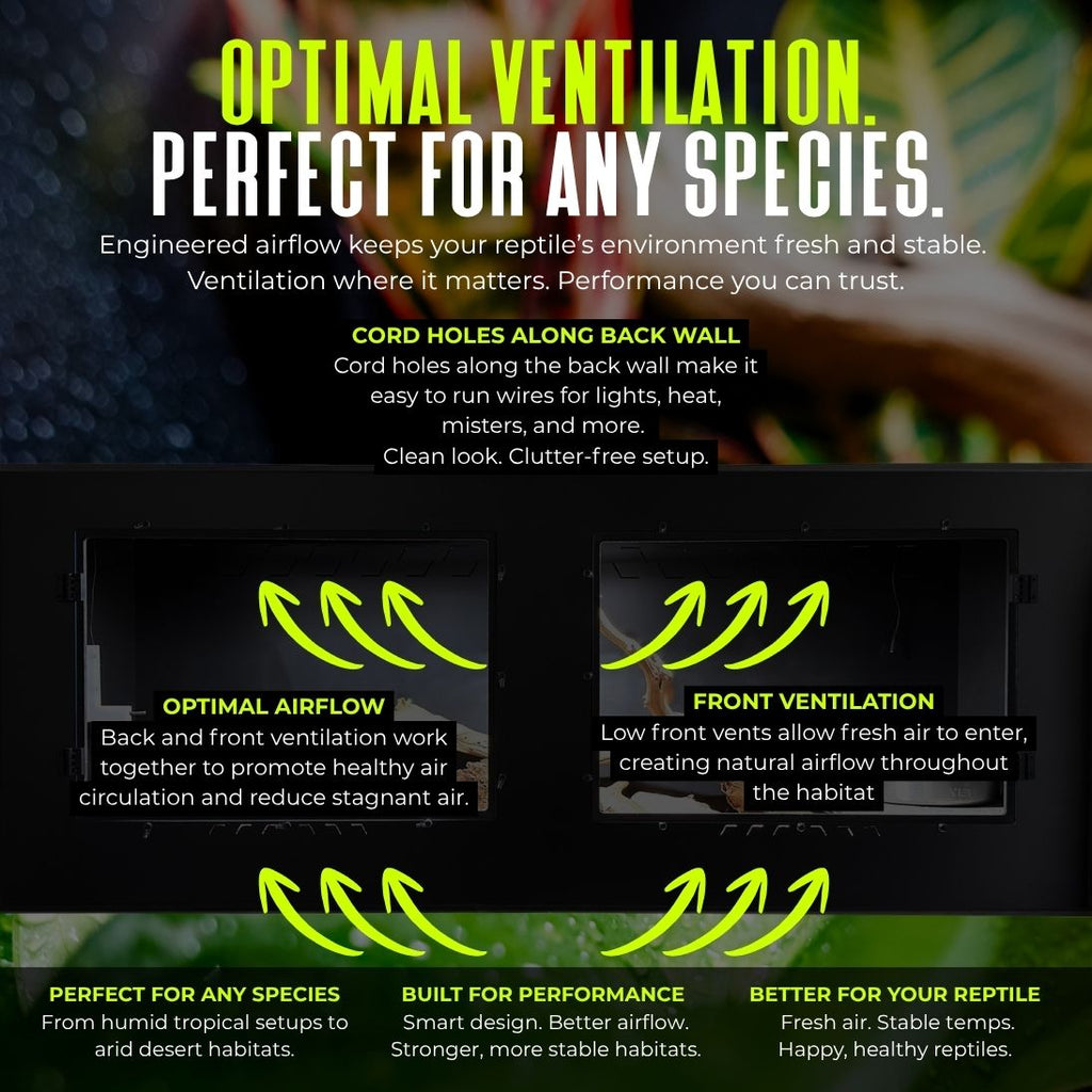 4x2x2 PVC Reptile Habitat with Swing-Open Doors | Rack Theory
